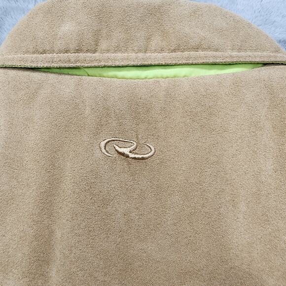 Roper Vest Womens S Pink Tan Neon Green Reversible Puffer Snap Western Retro - Picture 4 of 14